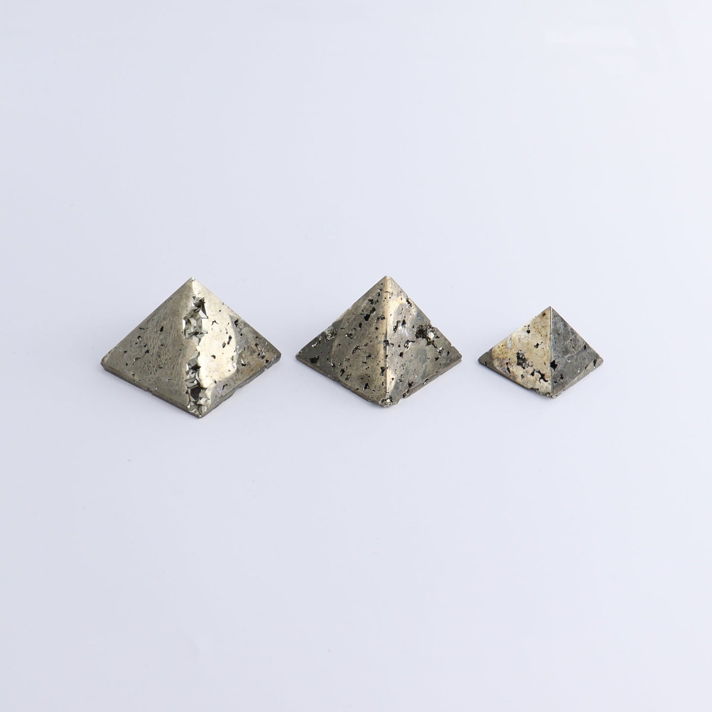 Pyrite Pyramids Set of 9 - Expert Wholesale and Supplier of Wholesale Crystals & Bulk Gemstones, ["Pyramids","Pyrite"]