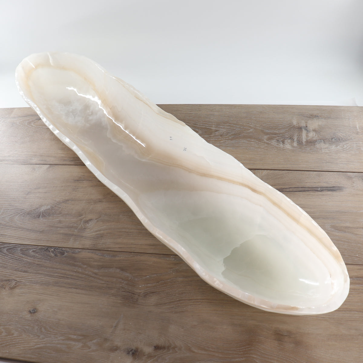 Mexican Onyx/Calcite Canoe Bowl 40"