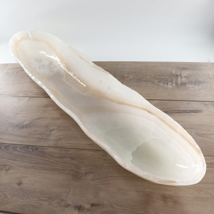 Mexican Onyx/Calcite Canoe Bowl 40"
