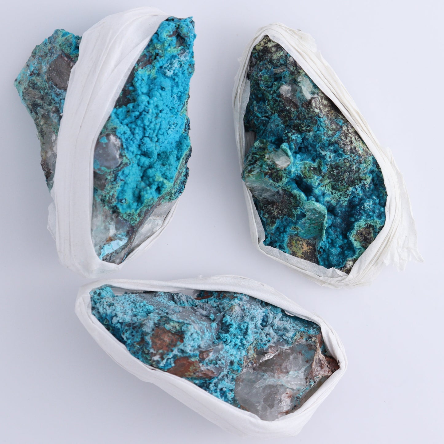 Chrysocolla with Quartz Roughs Set of 6 - Expert Wholesale and Supplier of Wholesale Crystals & Bulk Gemstones, ["Chrysocolla","Flats","Freeforms","Peru","Rough"]