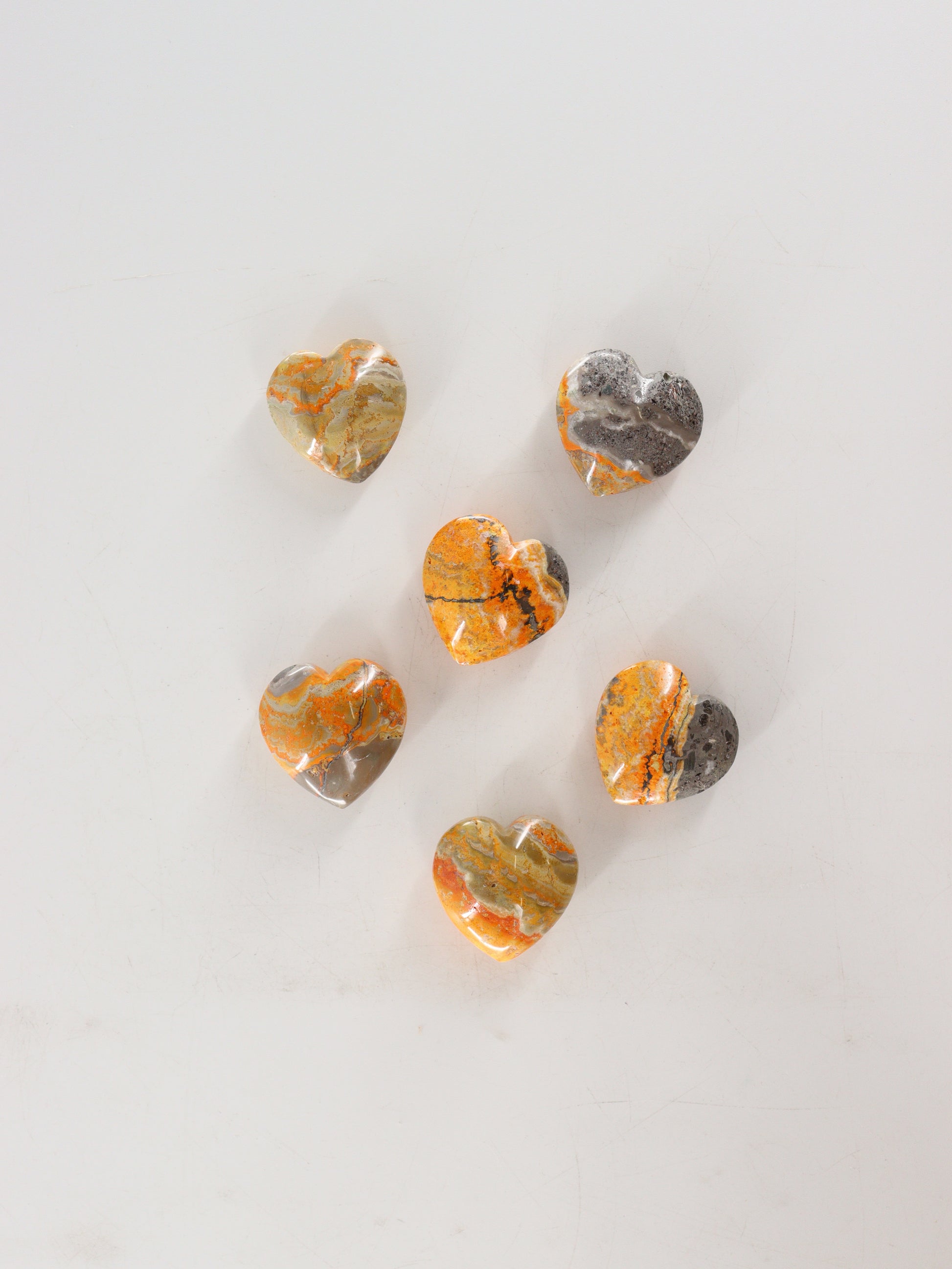 Bumblebee Jasper Hearts Set of 6 - Expert Wholesale and Supplier of Wholesale Crystals & Bulk Gemstones, []