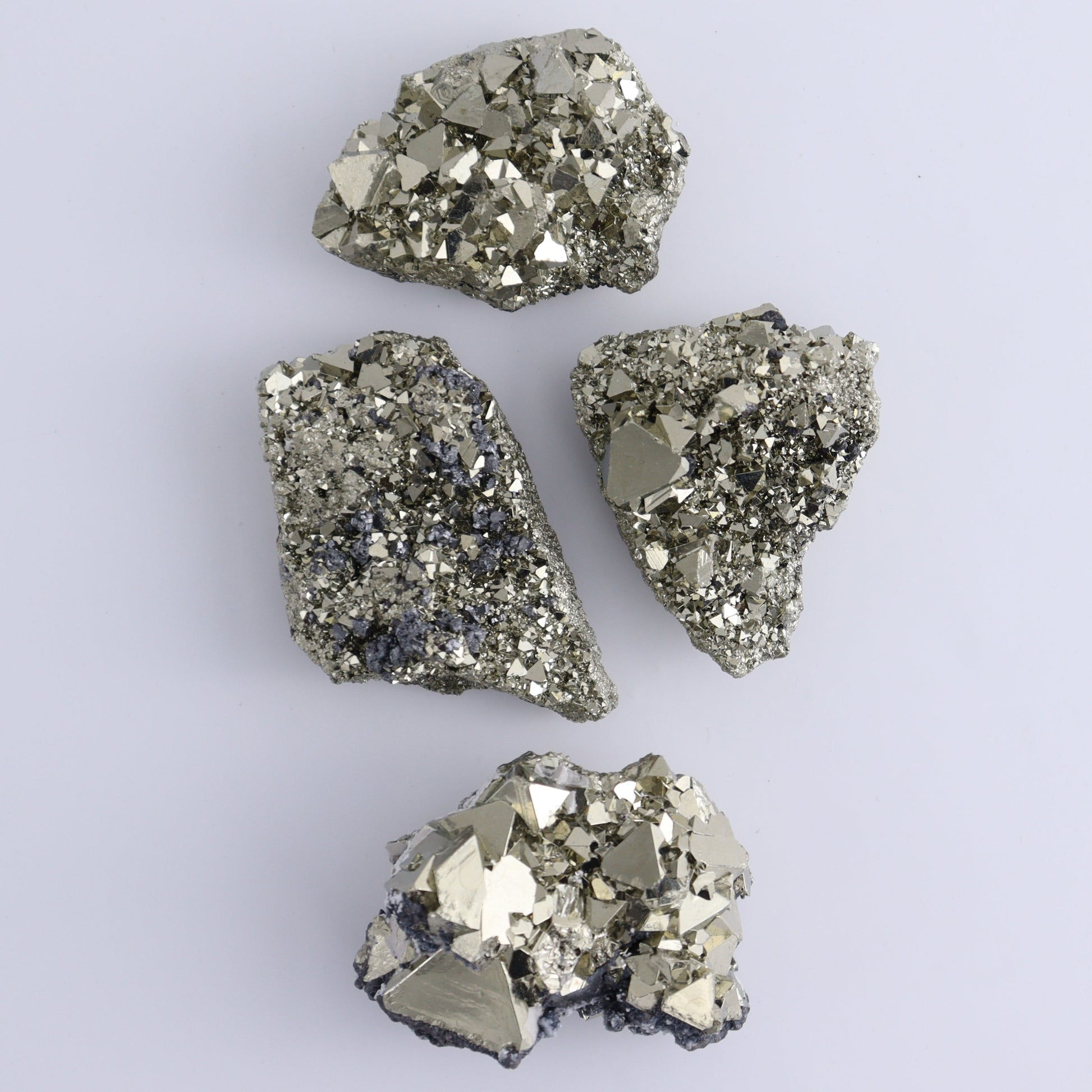 Octahedral Pyrite Clusters Set of 12 - Expert Wholesale and Supplier of Wholesale Crystals & Bulk Gemstones, ["Clusters","Octahedral Pyrite","Peru","Pyrite"]