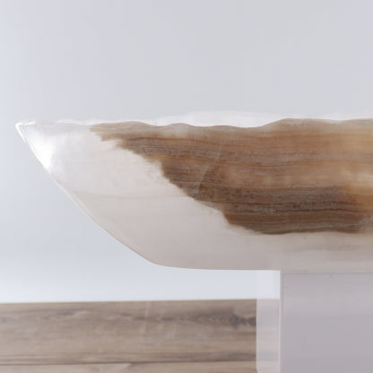 Mexican Onyx/Calcite Canoe Bowl - Expert Wholesale and Supplier of Wholesale Crystals & Bulk Gemstones, ["Bowls","Calcite","canoe","Mexico","onyx"]
