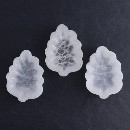 One Selenite (Satin Spar) Leaf Bowl 10 cm - Expert Wholesale and Supplier of Wholesale Crystals & Bulk Gemstones, ["Bowls","Leaf","Morocco","Selenite"]