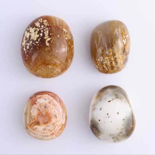 Carnelian Large Palm Stones Set of 4
