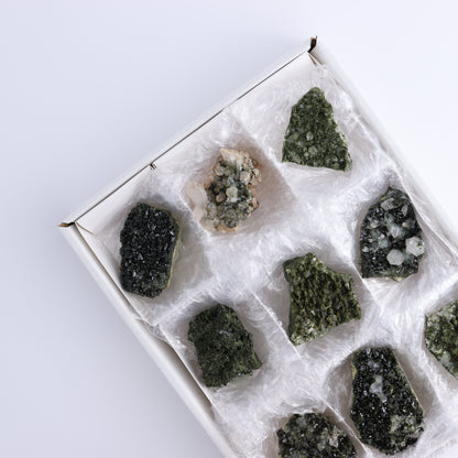 Epidote Set of 9 - Expert Wholesale and Supplier of Wholesale Crystals & Bulk Gemstones, ["epidote","flat","Flats"]