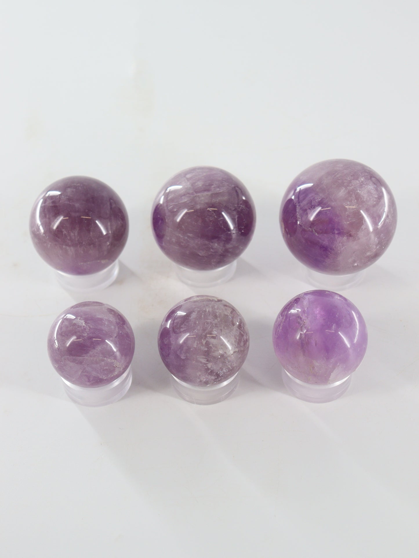 Amethyst Spheres Set of 6 - Expert Supplier of Wholesale Crystals & Bulk Gemstones