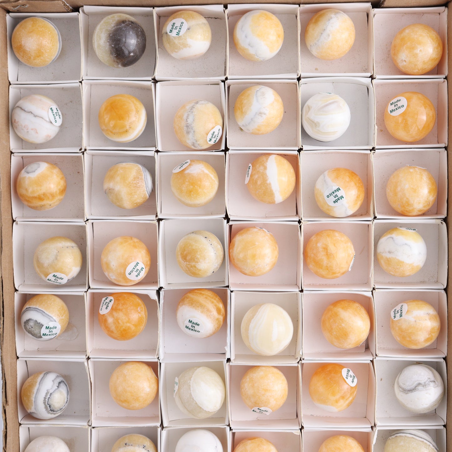 Onyx Spheres Set of 54 - Expert Wholesale and Supplier of Wholesale Crystals & Bulk Gemstones, ["Mexico","onyx","Spheres"]