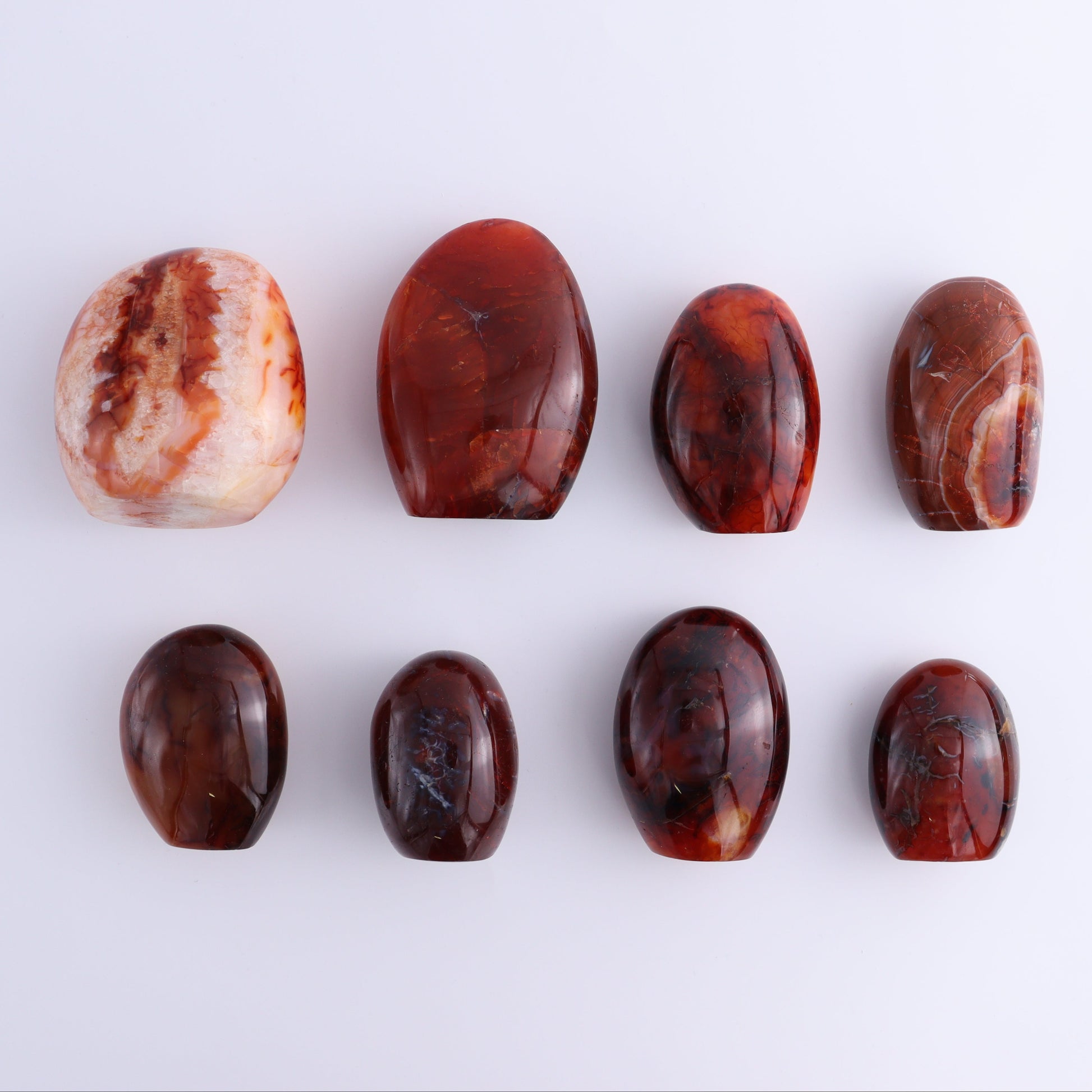 Carnelian Freeforms Set of 8 - Expert Wholesale and Supplier of Wholesale Crystals & Bulk Gemstones, ["carnelian","Freeform","Freeforms","Madagascar"]