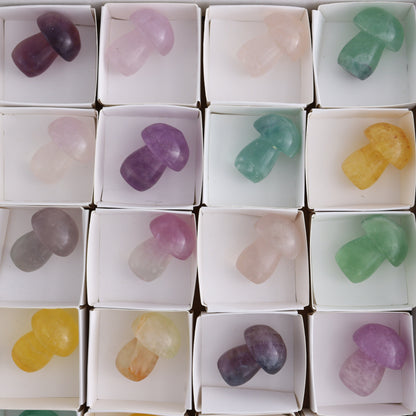 Fluorite Mushrooms Set of 24 - Expert Wholesale and Supplier of Wholesale Crystals & Bulk Gemstones, ["Fluorite","Mushrooms"]