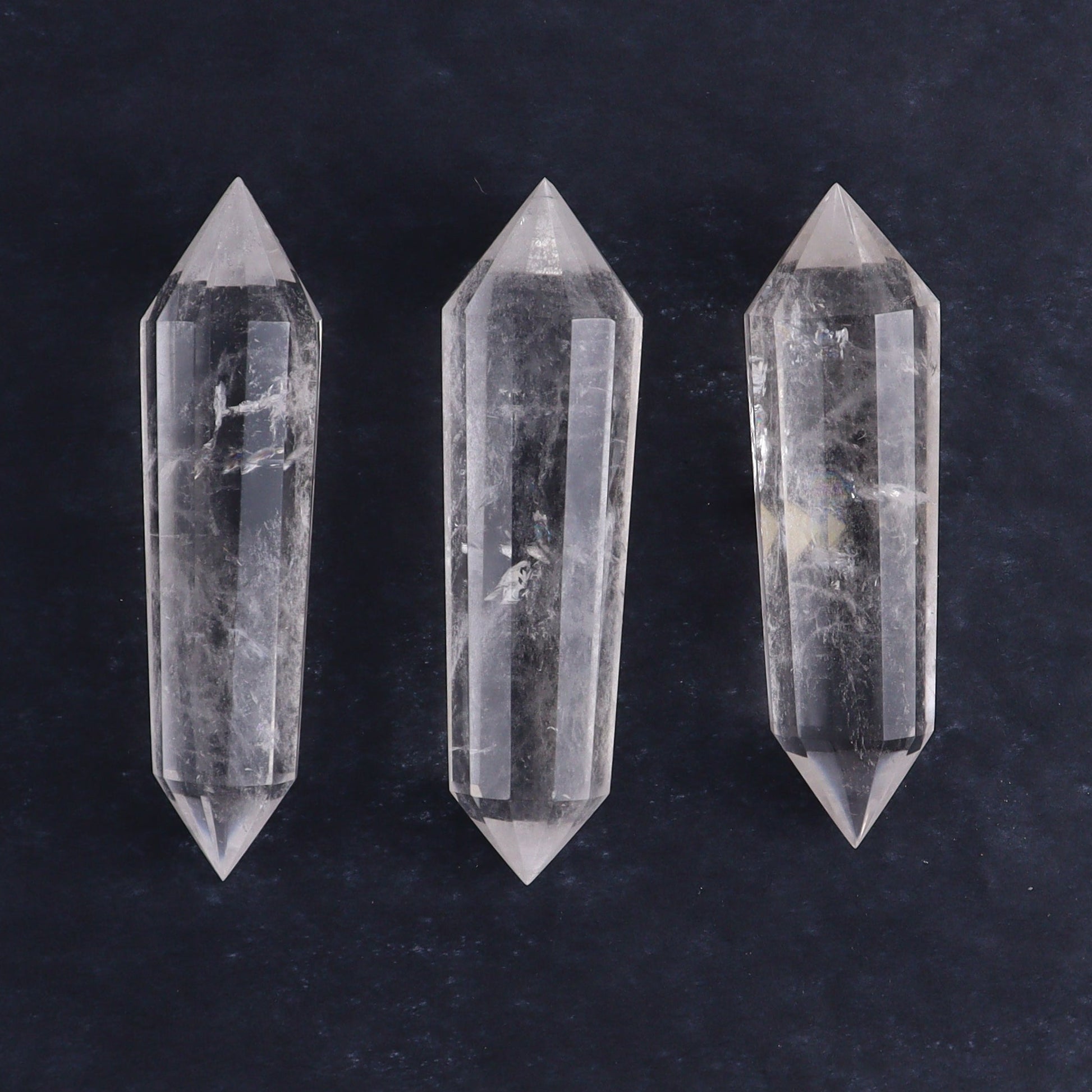 Quartz Faceted Double Points Set of 12 - Expert Wholesale and Supplier of Wholesale Crystals & Bulk Gemstones, ["Brazil","Clear Quartz","close_50","Mixed Carvings","Quartz"]