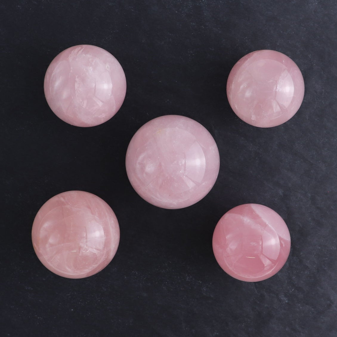 Rose Quartz Spheres Set of 5
