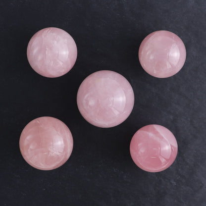 Rose Quartz Spheres Set of 5