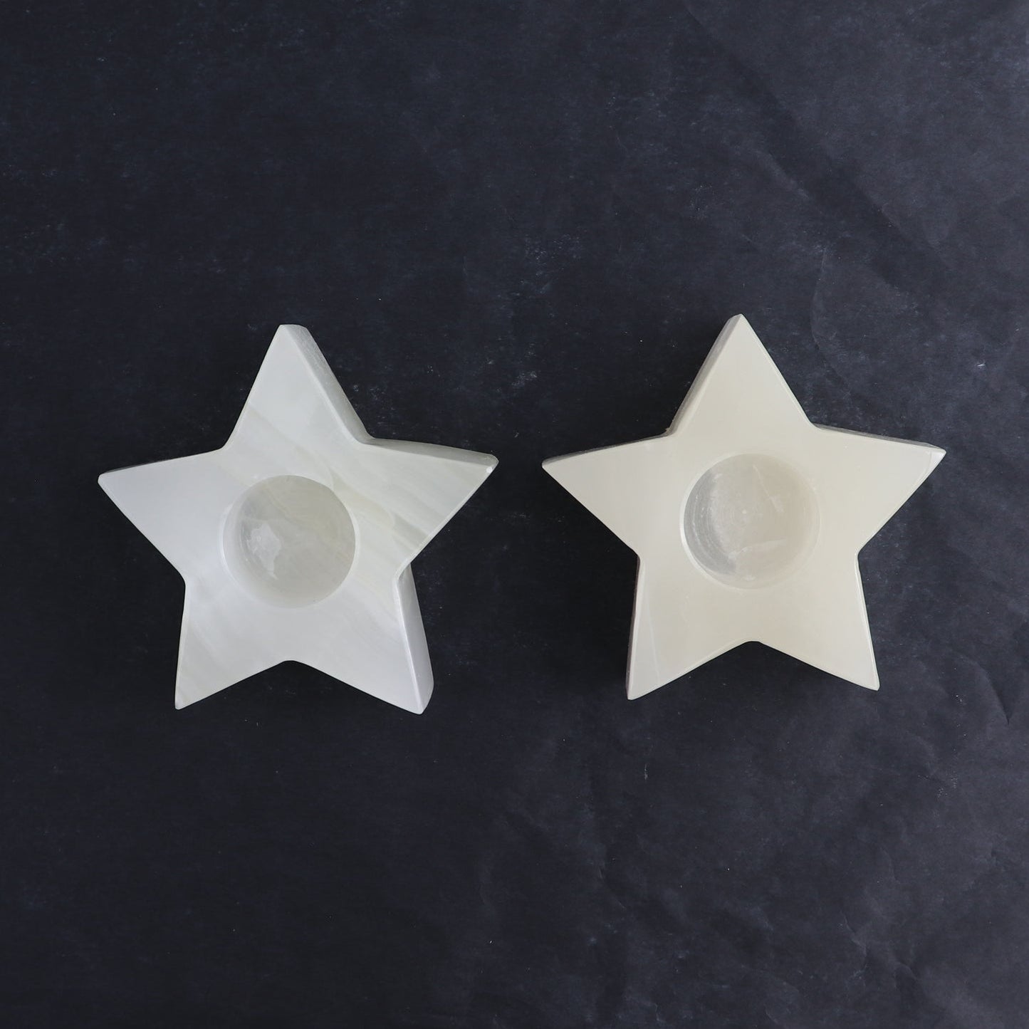 One Mexicano Onyx/Calcite White Star Candle Holder