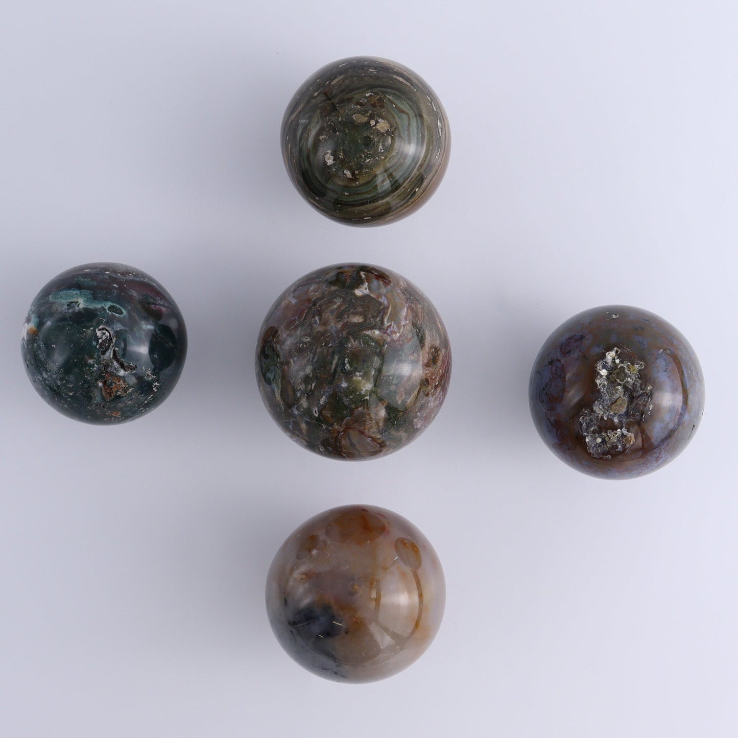 Ocean Jasper Spheres Set of 12 - Expert Wholesale and Supplier of Wholesale Crystals & Bulk Gemstones, ["jasper","Madagascar","Ocean Jasper","Spheres"]