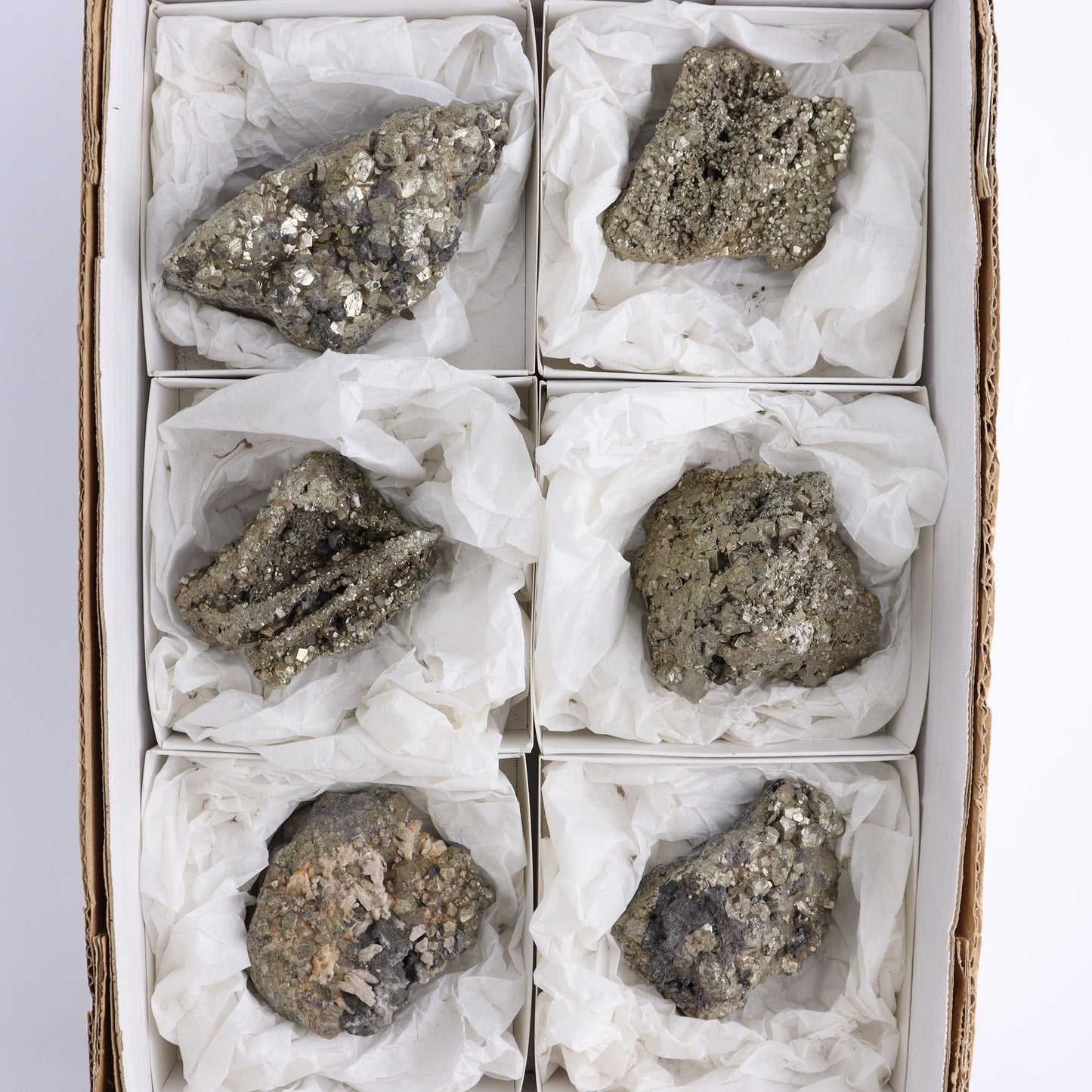 Pyrite Flat of 6 - Expert Wholesale and Supplier of Wholesale Crystals & Bulk Gemstones, ["flat","Flats","Pyrite"]