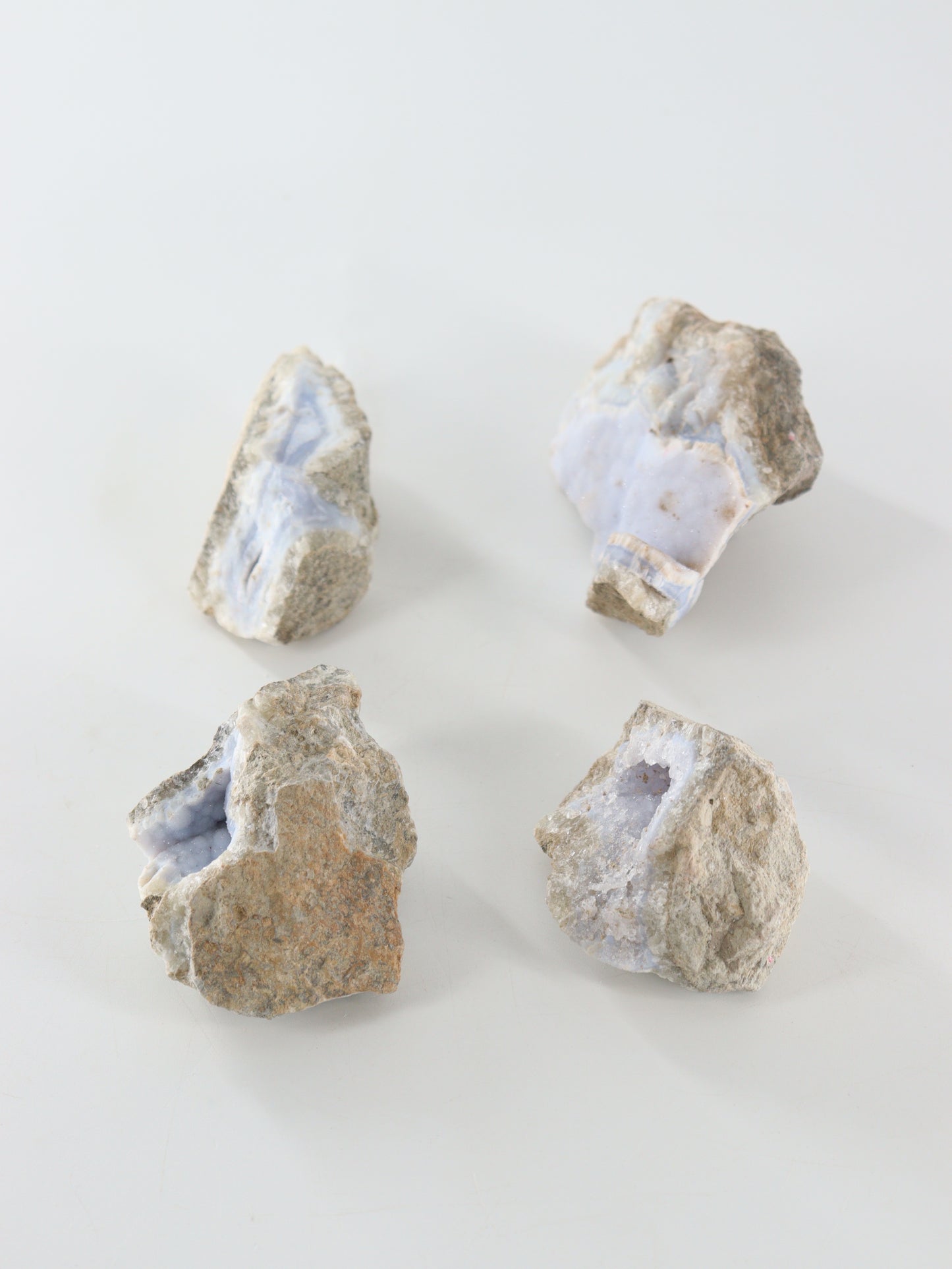 Blue Lace Agate Clusters Set of 4 - Expert Wholesale and Supplier of Wholesale Crystals & Bulk Gemstones, []