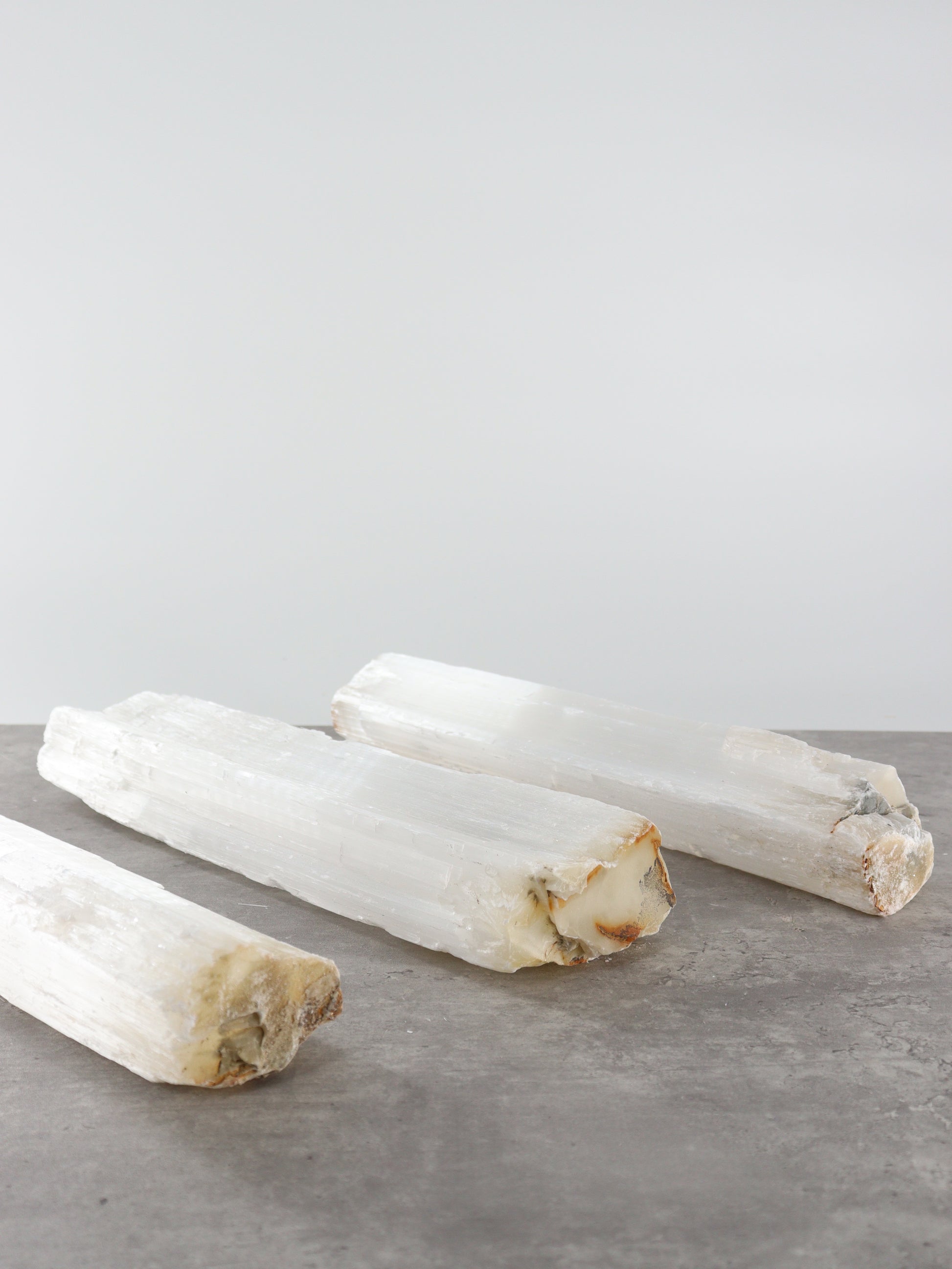 Selenite Logs Set of 3 - Expert Wholesale and Supplier of Wholesale Crystals & Bulk Gemstones, []
