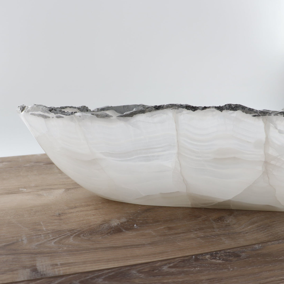 Mexican Onyx/Calcite Canoe Bowl 24"