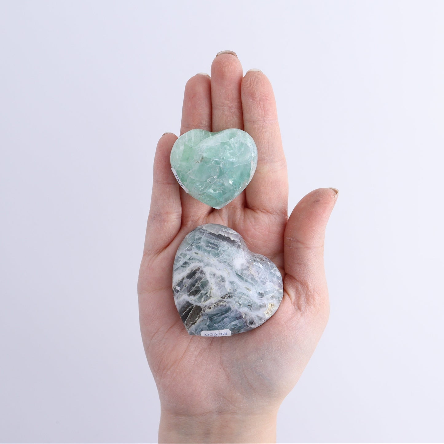 Fluorite Hearts Set of 7 - Expert Wholesale and Supplier of Wholesale Crystals & Bulk Gemstones, ["Fluorite","Hearts","Mexico"]