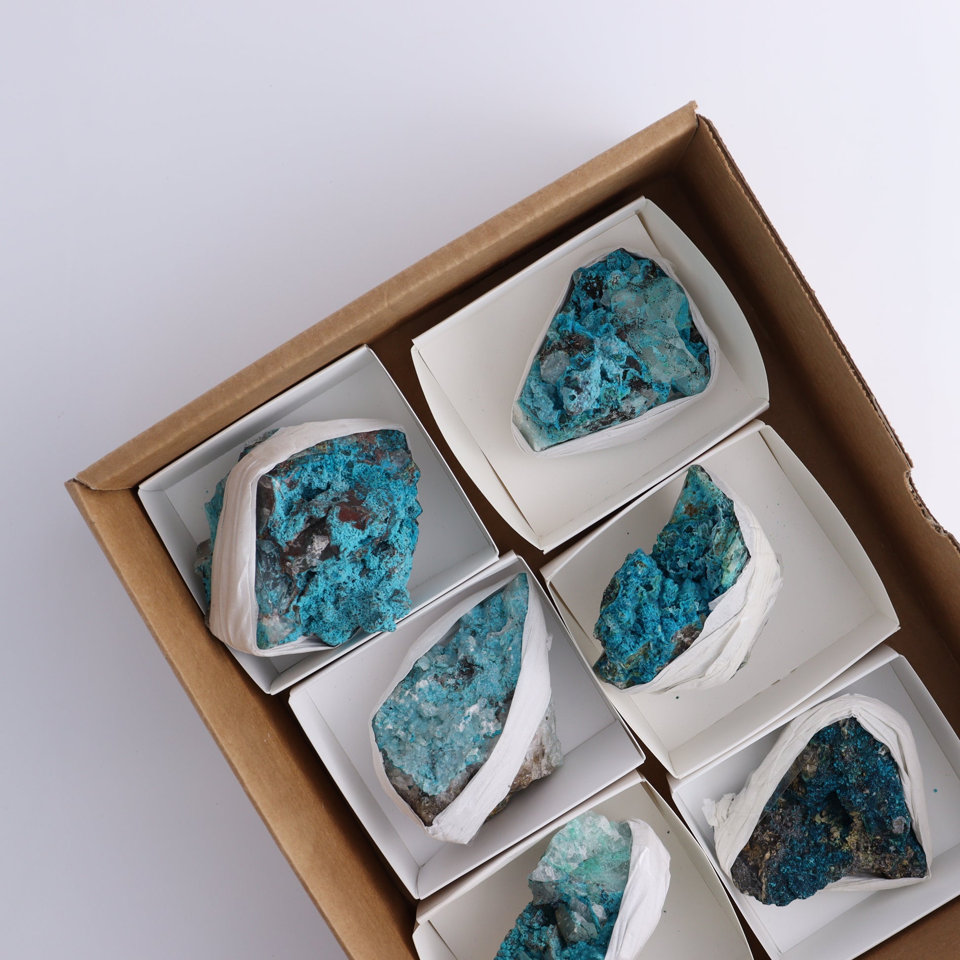 Chrysocolla with Quartz Roughs Set of 6 - Expert Wholesale and Supplier of Wholesale Crystals & Bulk Gemstones, ["Chrysocolla","Flats","Freeforms","Peru","Rough"]