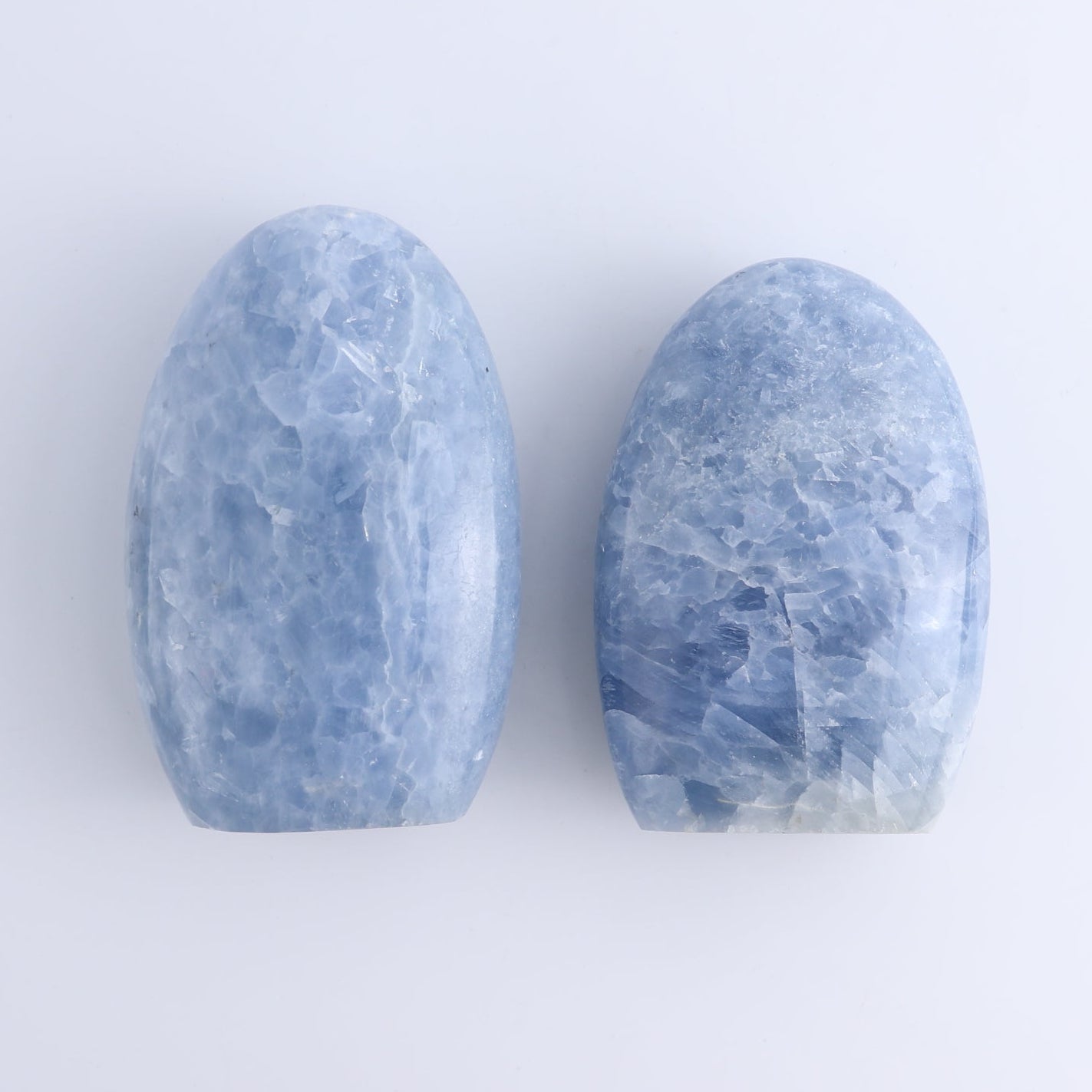 Blue Calcite Freeforms Set of 8