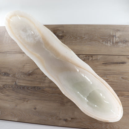 Mexican Onyx/Calcite Canoe Bowl 40"