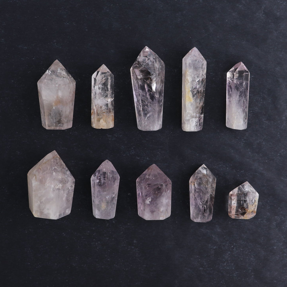 Powellite Amethyst UV Reactive Towers Set of 10
