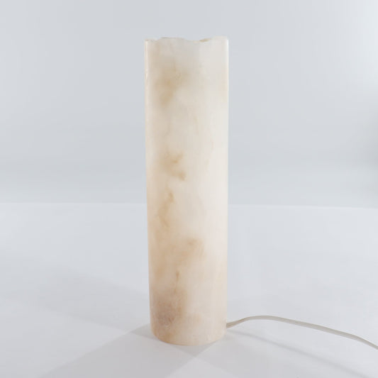 One 12" White & Honey Rough Top Onyx Lamp Blind