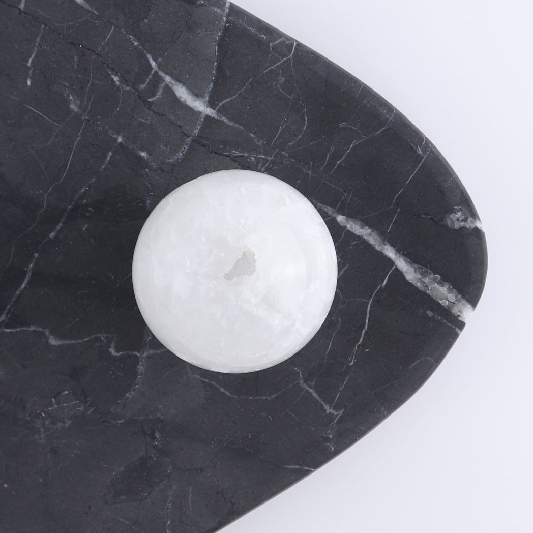 One Small White Quartz Sphere