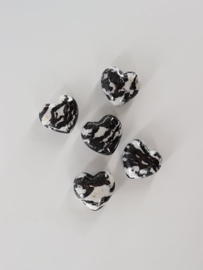 Zebra Calcite Hearts Set of 5