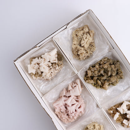 Trona ps. After Halite and Halite from Owens Lake Set of 6 - Expert Wholesale and Supplier of Wholesale Crystals & Bulk Gemstones, ["Halite","halite on trona","United States"]