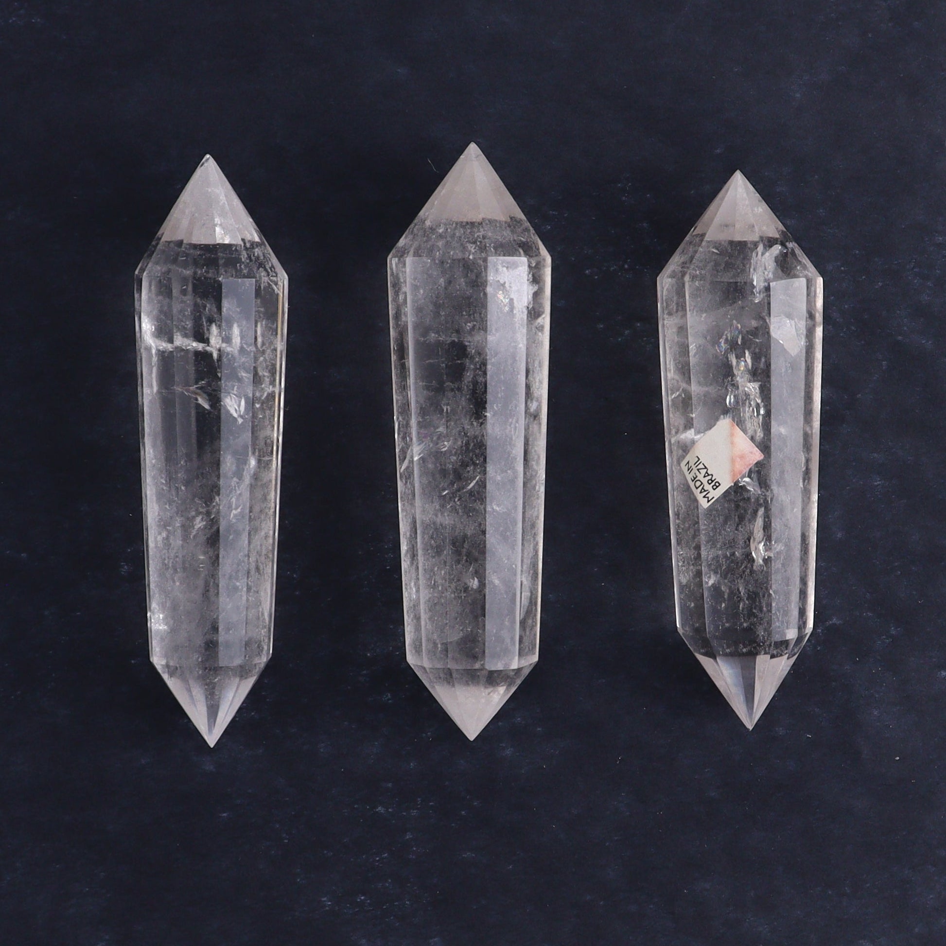 Quartz Faceted Double Points Set of 12 - Expert Wholesale and Supplier of Wholesale Crystals & Bulk Gemstones, ["Brazil","Clear Quartz","close_50","Mixed Carvings","Quartz"]