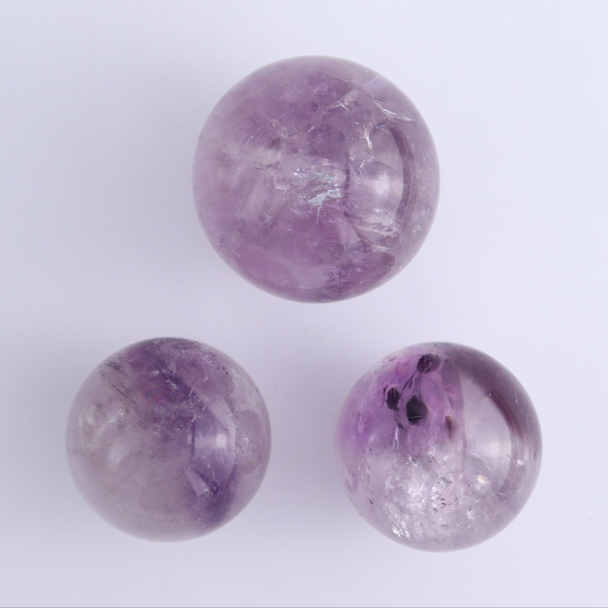 Amethyst Spheres Set of 9 - Expert Wholesale and Supplier of Wholesale Crystals & Bulk Gemstones, ["Amethyst","Brazil","Spheres"]