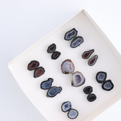 Tabasco Geodes 9 Pairs - Expert Wholesale and Supplier of Wholesale Crystals & Bulk Gemstones, ["Geodes","Tabasco Geode"]