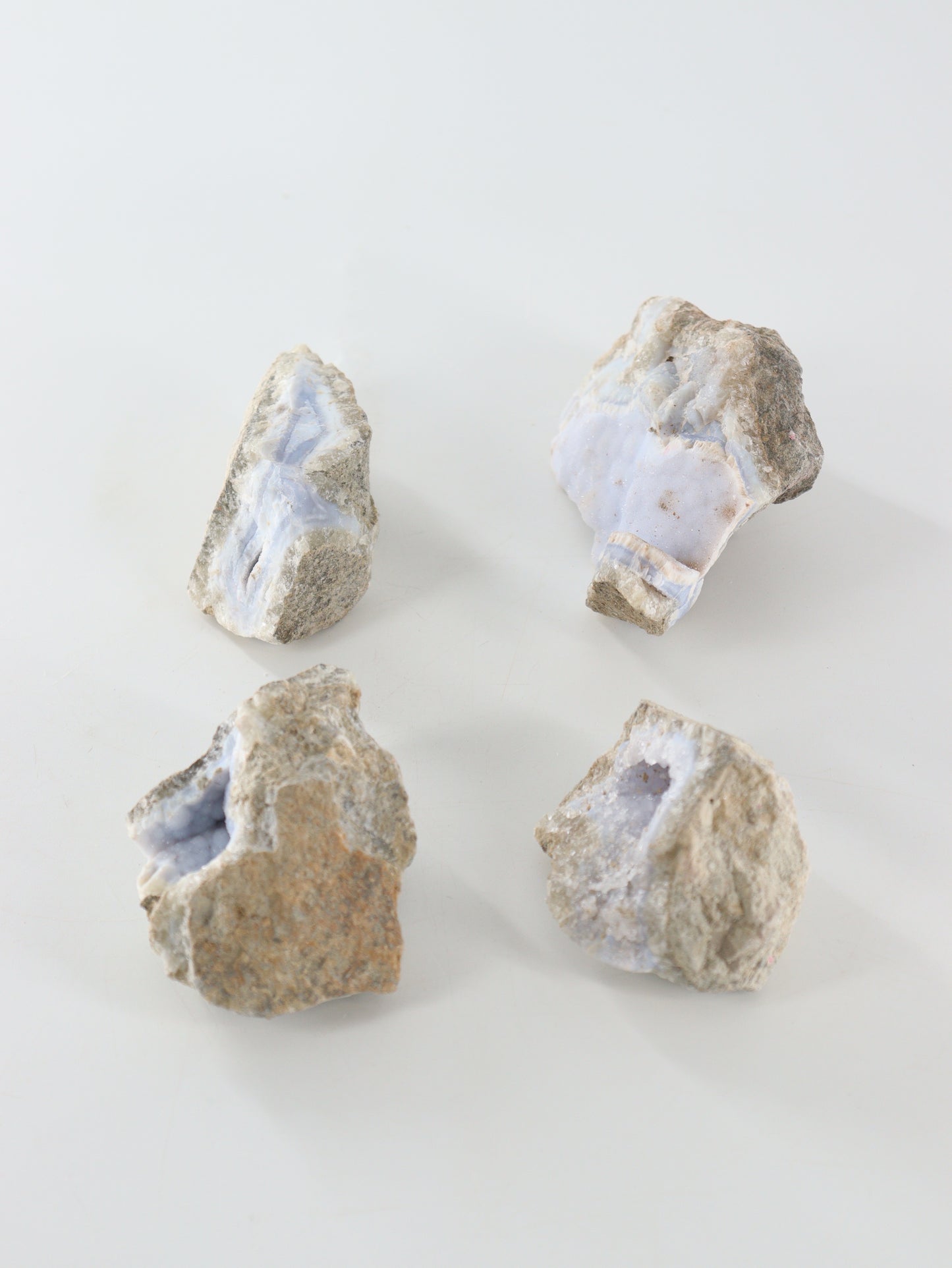 Blue Lace Agate Clusters Set of 4 - Expert Wholesale and Supplier of Wholesale Crystals & Bulk Gemstones, []