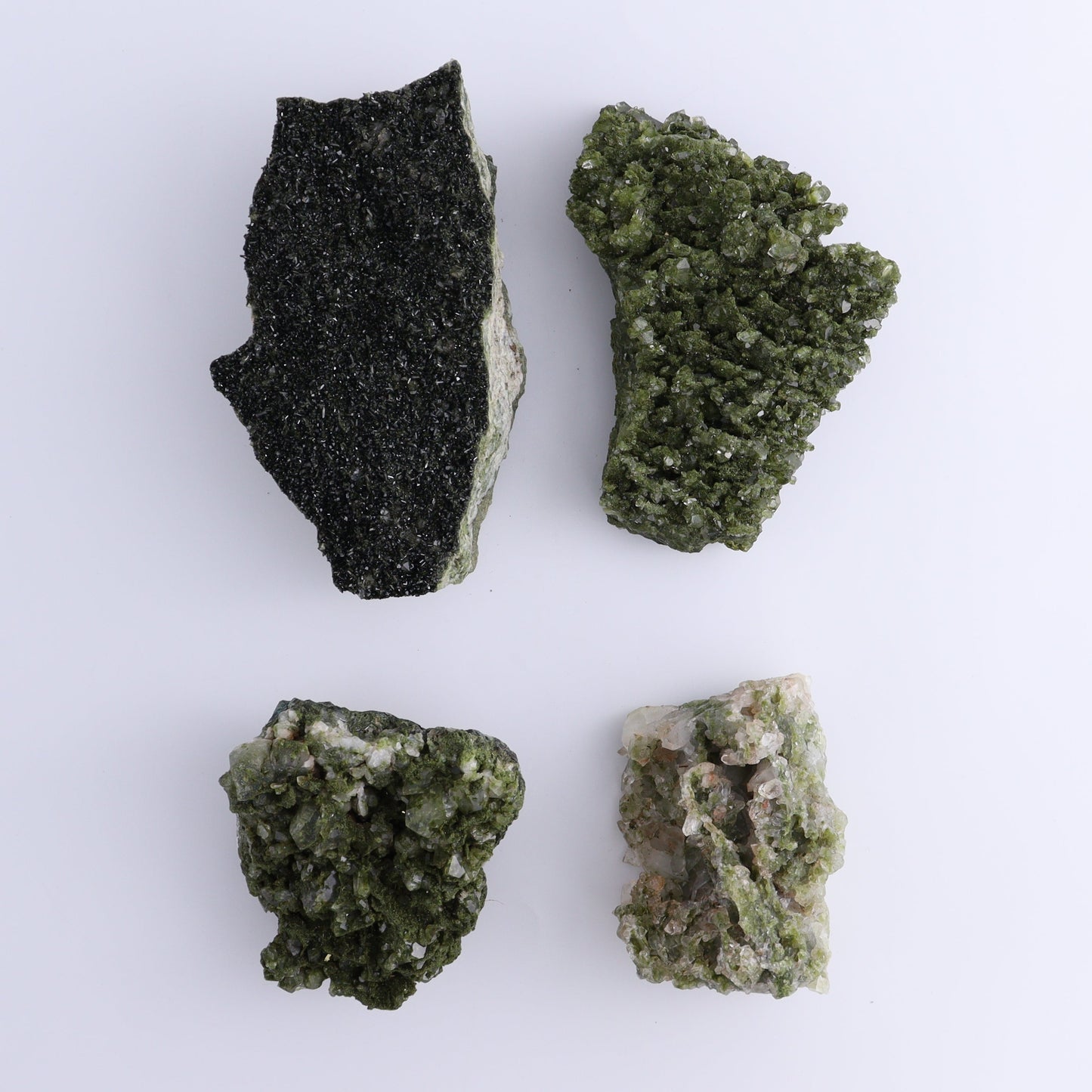 Epidote Set of 4 - Expert Wholesale and Supplier of Wholesale Crystals & Bulk Gemstones, ["epidote","flat","Flats"]