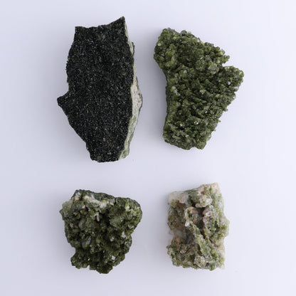 Epidote Set of 4 - Expert Wholesale and Supplier of Wholesale Crystals & Bulk Gemstones, ["epidote","flat","Flats"]