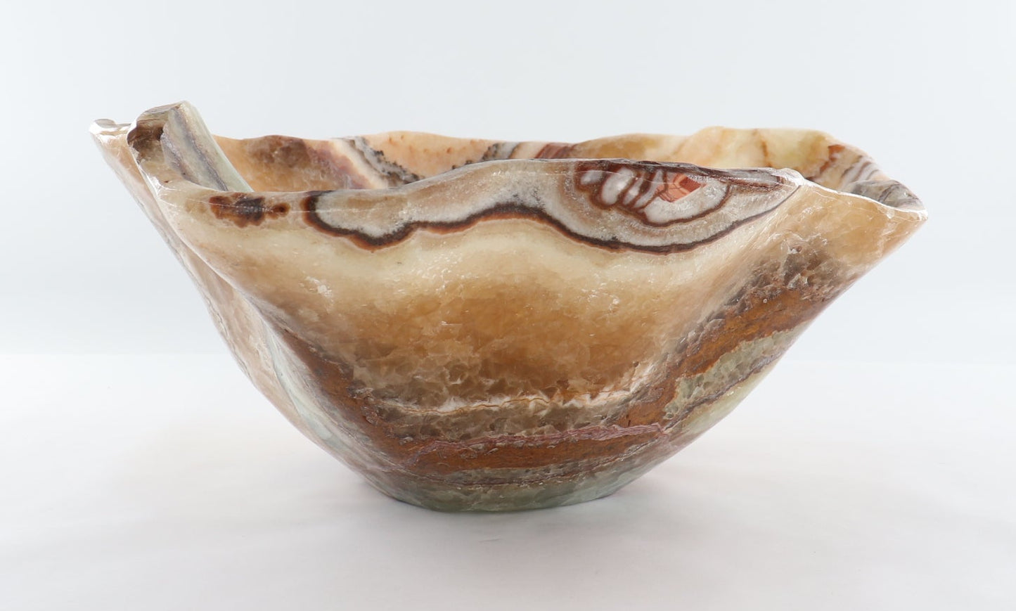 Mexican Onyx/Calcite Bowl (L) 21" x (W) 16" x (H) 8"