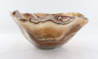 Mexican Onyx/Calcite Bowl (L) 21" x (W) 16" x (H) 8"