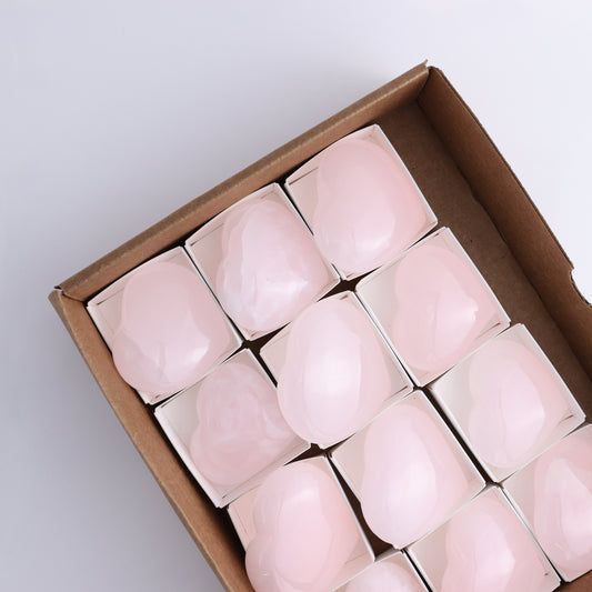 Calcite Hearts Flat of 12 - Expert Wholesale and Supplier of Wholesale Crystals & Bulk Gemstones, ["Hearts","Madagascar","Pink Calcite"]