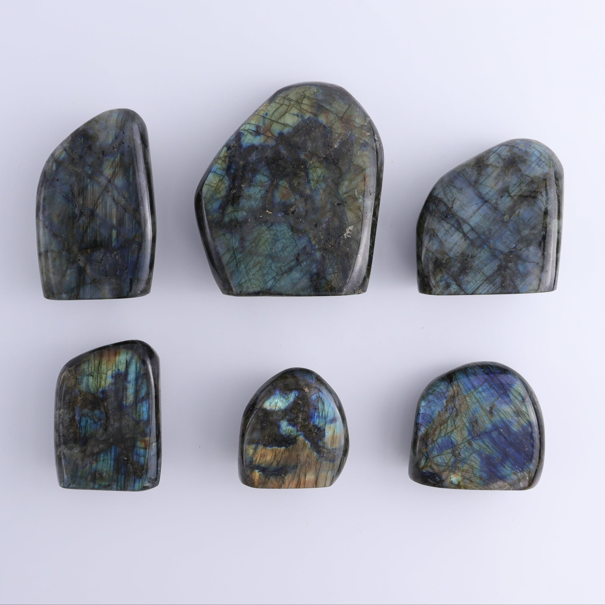 Labradorite Freeform Set of 6 - Expert Wholesale and Supplier of Wholesale Crystals & Bulk Gemstones, ["Freeforms","Labradorite","Madagascar"]