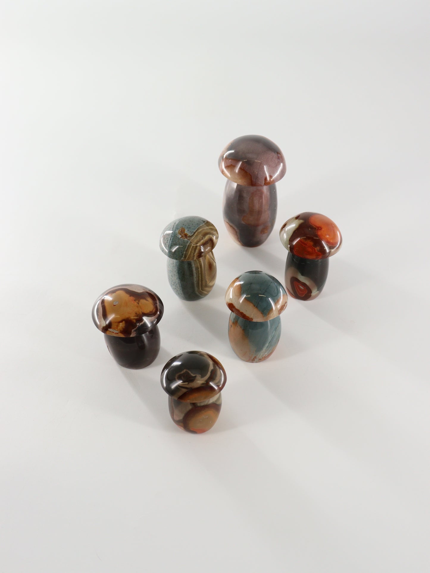 Polychrome Mushrooms Set of 6 - Expert Wholesale and Supplier of Wholesale Crystals & Bulk Gemstones, []