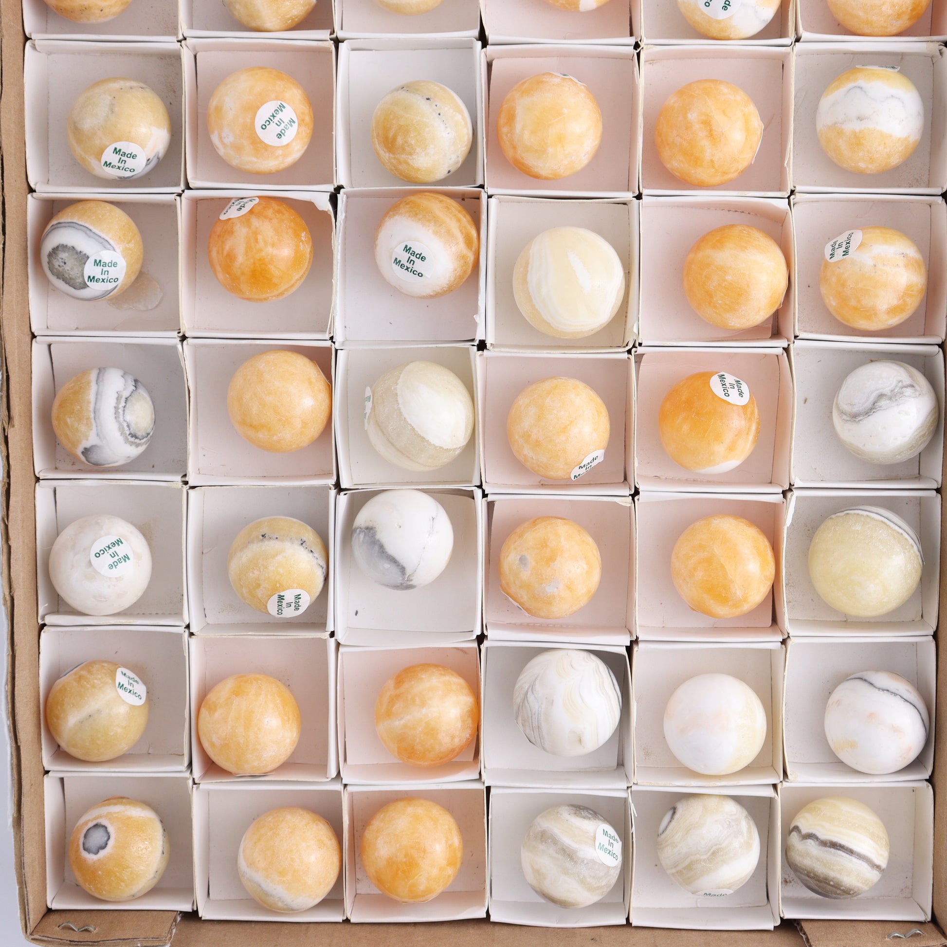 Onyx Spheres Set of 54 - Expert Wholesale and Supplier of Wholesale Crystals & Bulk Gemstones, ["Mexico","onyx","Spheres"]