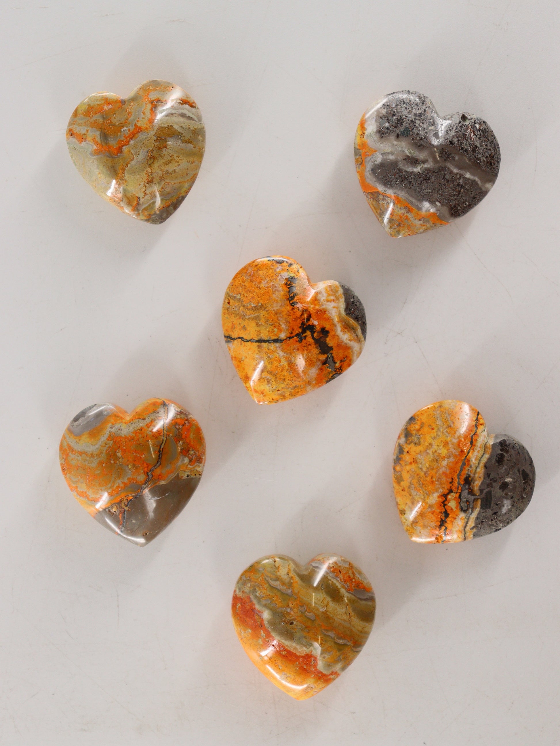 Bumblebee Jasper Hearts Set of 6 - Expert Wholesale and Supplier of Wholesale Crystals & Bulk Gemstones, []