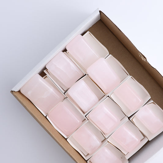 Pink Mangano Calcite Rectangles Set of 12 - Expert Wholesale and Supplier of Wholesale Crystals & Bulk Gemstones, ["Pink Calcite"]