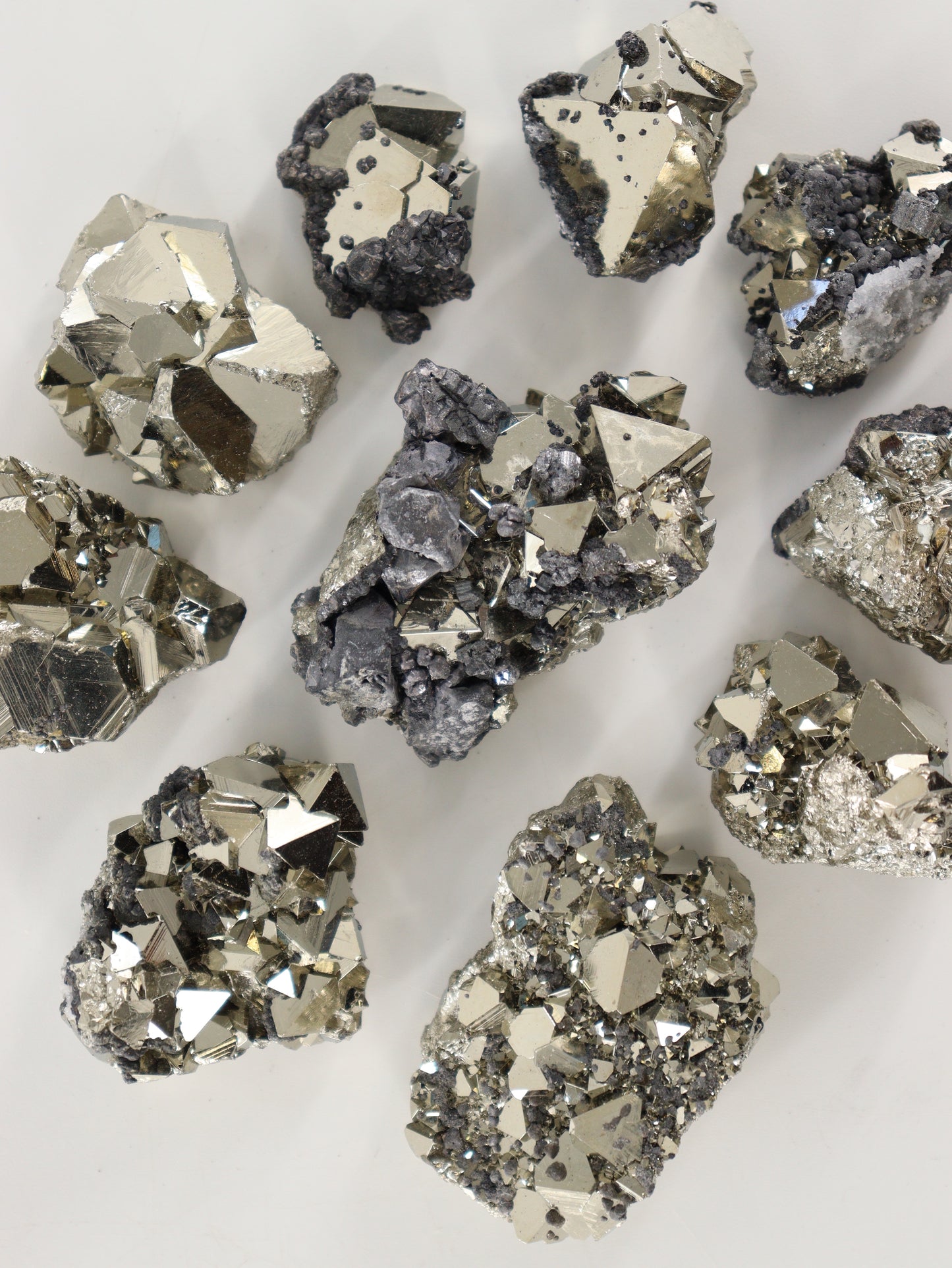 Rough Octahedral Pyrite Set of 10 - Expert Wholesale and Supplier of Wholesale Crystals & Bulk Gemstones, []