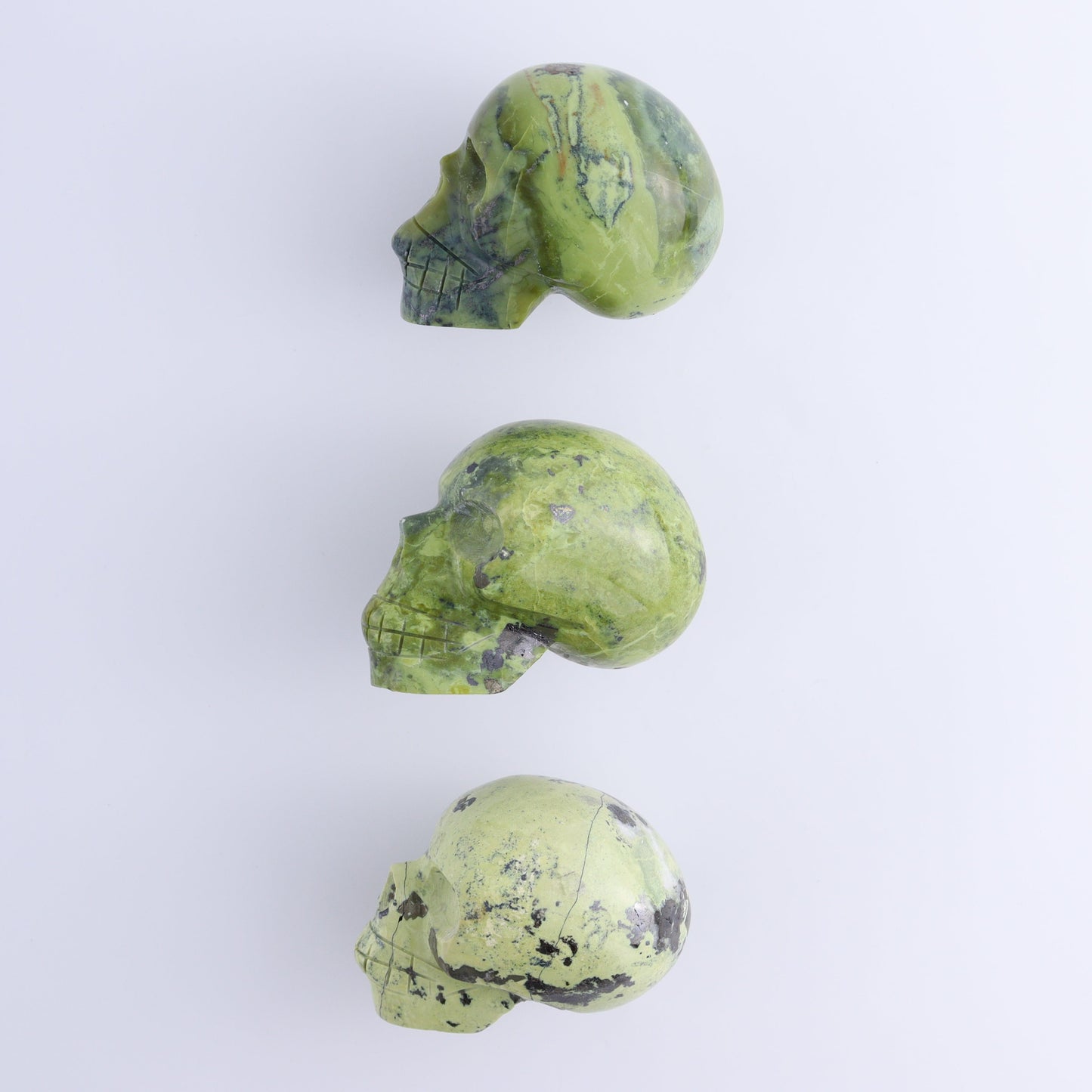 Serpentine Skulls Set of 3
