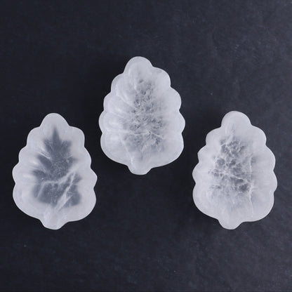 One Selenite (Satin Spar) Leaf Bowl 10 cm - Expert Wholesale and Supplier of Wholesale Crystals & Bulk Gemstones, ["Bowls","Leaf","Morocco","Selenite"]