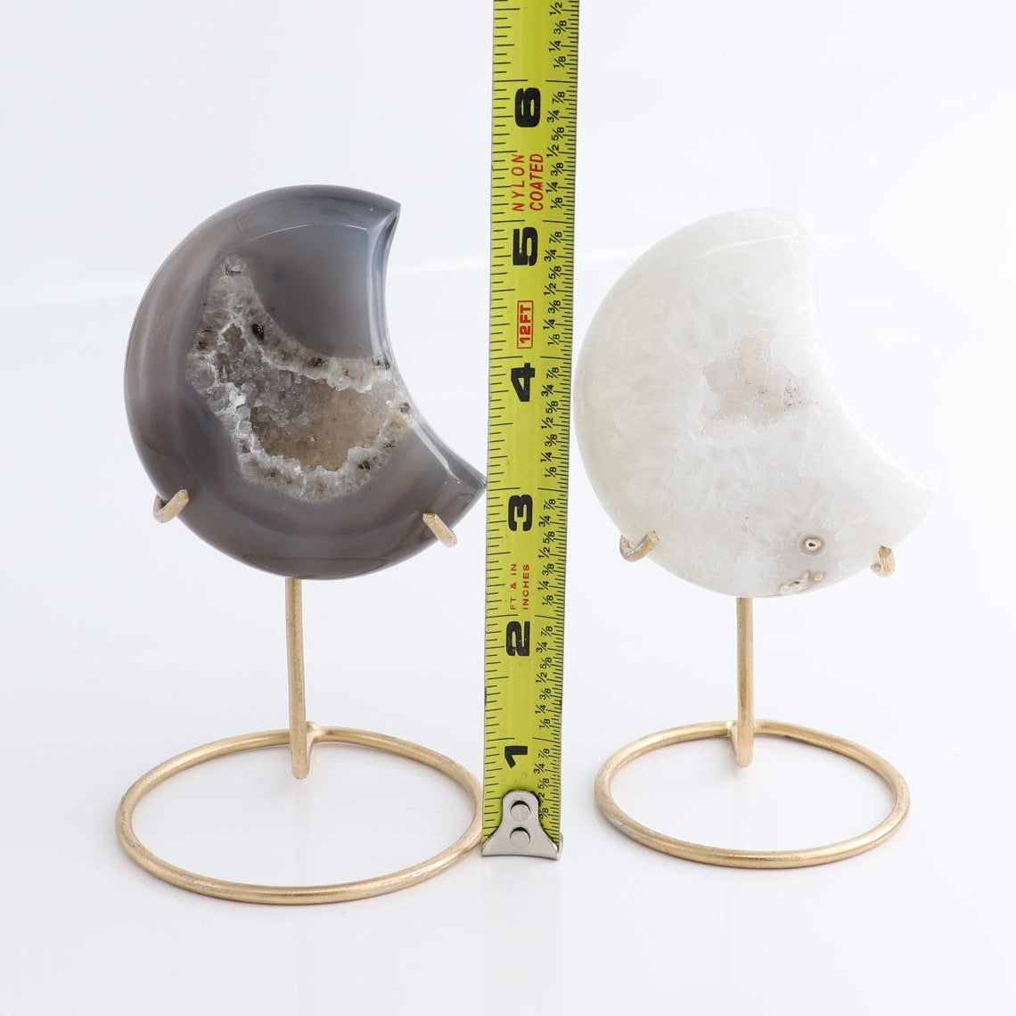 Agate Moons with Stand Set of 5